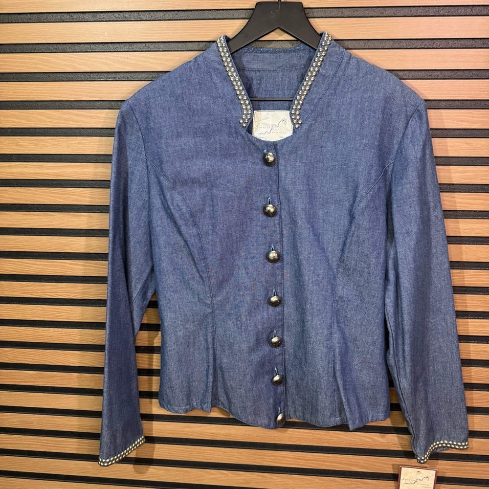 Spencer Creations Studded Denim Jacket - Blue M